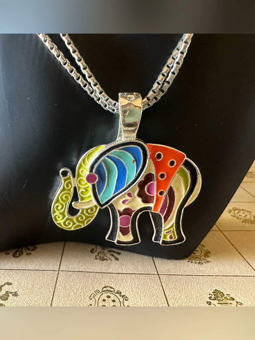 Colorful Elephant Enamel Pendant only for sale - Multicolor